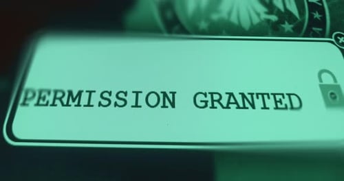 Permission Granted Message with an Unlocked Padlock Icon Cybersecurity Concept
