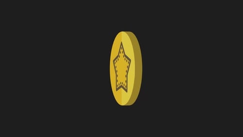 Animated Star Gold Coin Rotation
