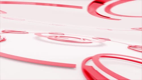 Modern Abstract Red Rings Looping Background