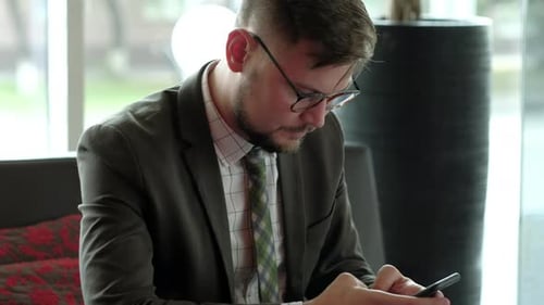 businessman using smartphone