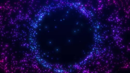 Animated Abstract Glowing Particle Circle Background