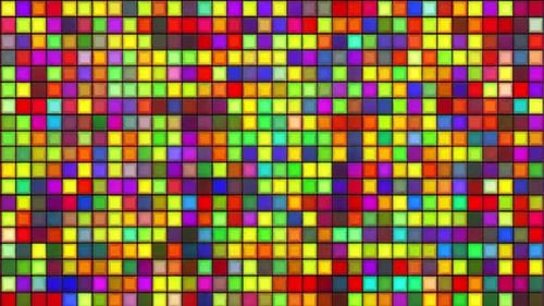Colorful Retro Disco LED Light Grid Background with Vibrant