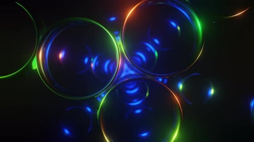 Beautiful Colorful Ring Shape Pattern Animation with Sacred Geometry Light