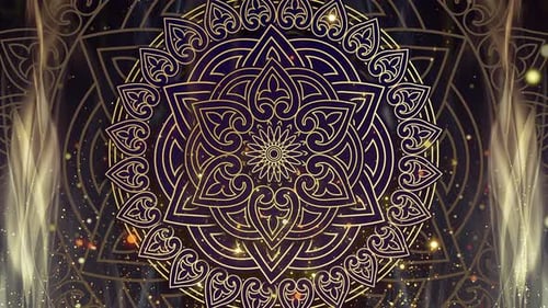 Arabic Gold Ornament Background Loop 4k v1