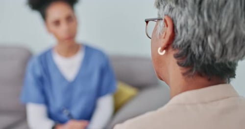 Doctor, senior patient and consultation for healthcare, hospital and medical office