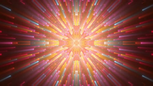 Colorful Geometric Starburst Light Rays Animation