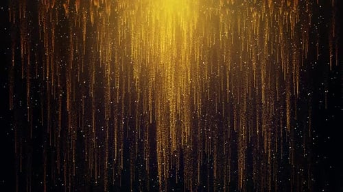 Elegant Golden Particles Falling Light Streaks