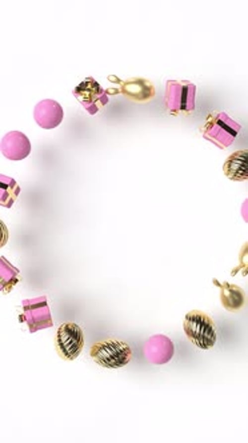 Easter Celebration Objects Rotating Circle Loop