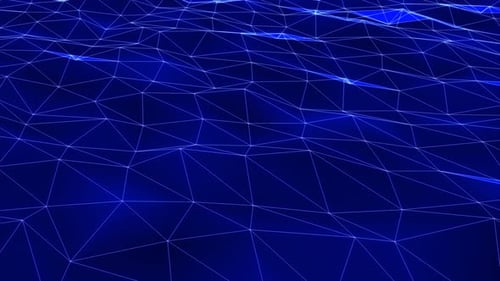 Futuristic Abstract Blue Wireframe Grid Motion Background