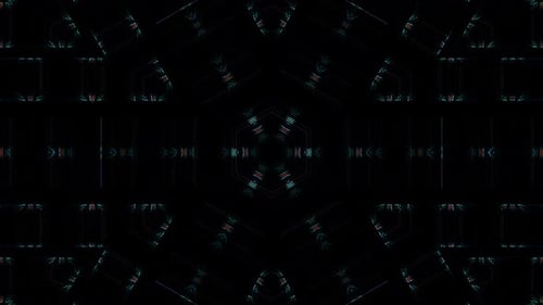 Dynamic Hexagon Kaleidoscope with Glowing Lines