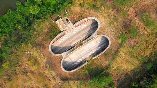 Drone footage of wildlife corridor bridges