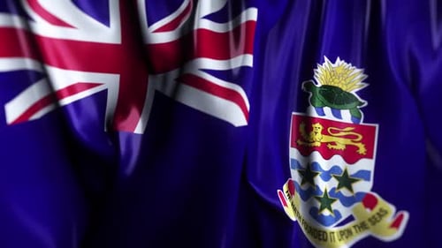 Realistic Cayman Islands Flag Seamless Waving Loop