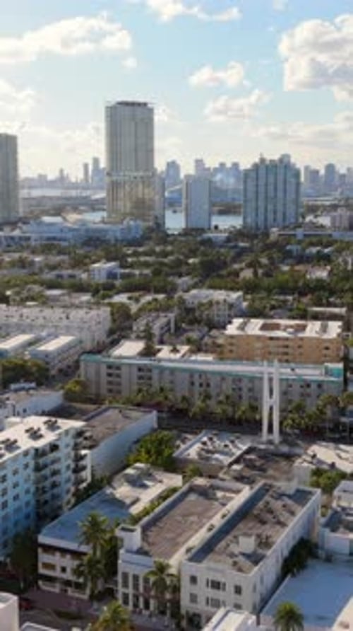 An Aerial View of Miami Beach That Beautifully Showcases the Urban Skyline of the Area