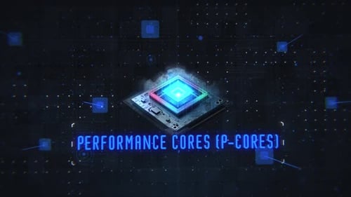 Futuristic Microchip Performance Cores Digital Technology Reveal