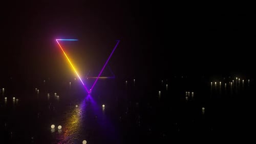 Neon Triangles In Dark Loop