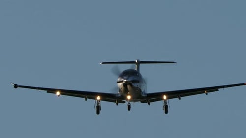 Commercial Airplane Jet Plane Landing at Airport After Flight Trip