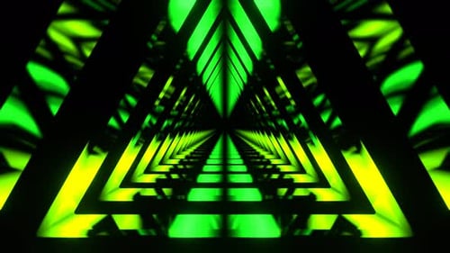 Green Moving Triangle Neon Source Background Vj Loop In 4K