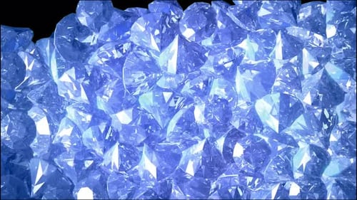 Glittering Blue Diamonds Falling Motion Background