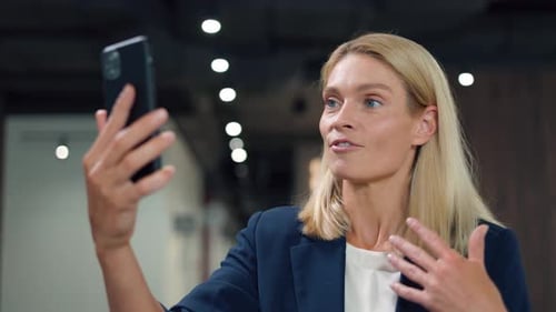 Woman Talking During Video Call on Phone