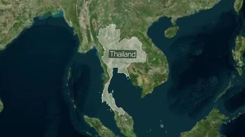 Modern Satellite Map Zoom to Thailand Country Reveal