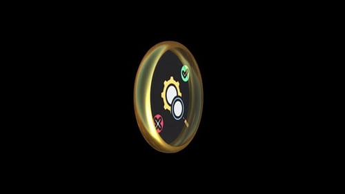 Animated 3D Icons Spinning Ring for Tech and Corporate