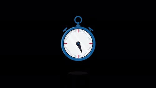 Vídeo de cronômetro analógico animado - transparente