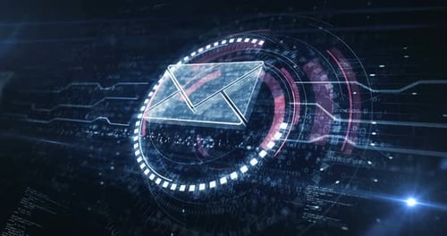 Envelope email symbol digital concept loop