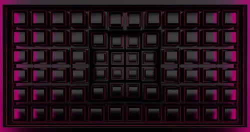 Pared de bloques cúbicos negros en movimiento abstracto en bucle sin fisuras 05