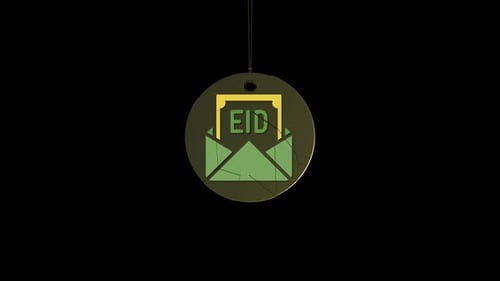 Golden Circular Emblem Reveals Eid Celebration Message