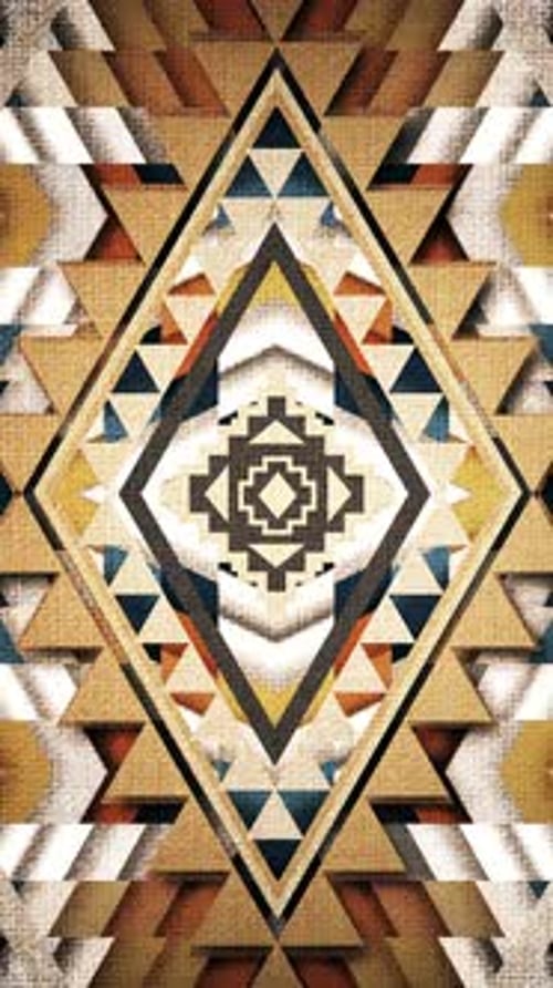 Abstract Vintage Psychedelic Tribal Native Diamond Pattern Background Loop