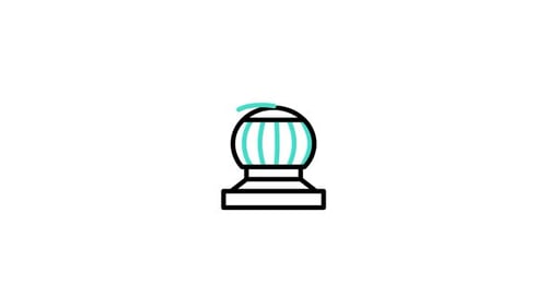 Minimalist Animated Icon of Rotating Ventilation System