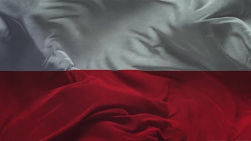 Poland Flag .Slow Motion Cloth Animation -3D Rendering