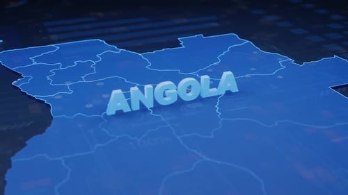 Angola Map Futuristic Digital Background
