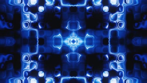 Abstract blue neon blinking squares tunnel vj loop animation