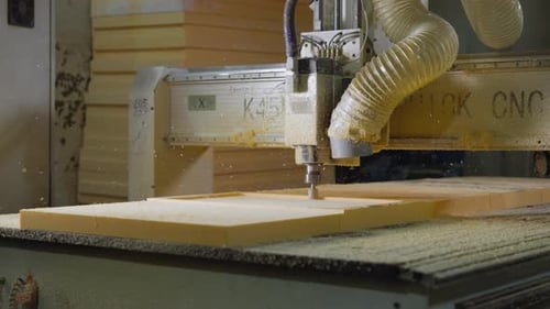 CNC Milling Foam with Dust Extraction CloseUp