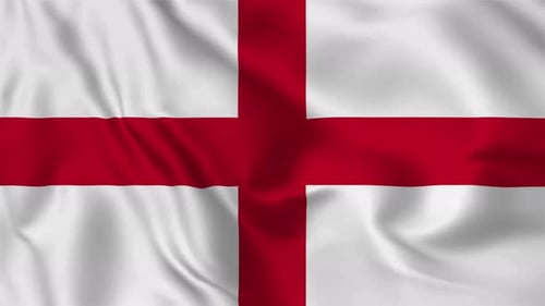 Realistic Waving England Flag Seamless Loop Animation