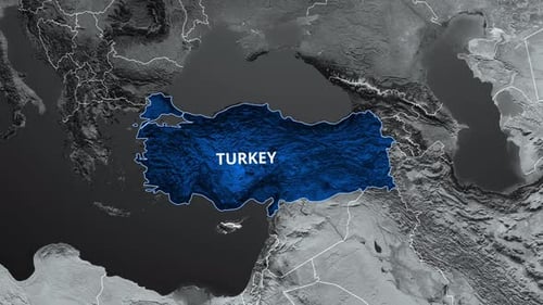 Modern Map Highlight of Turkey with Text Reveal