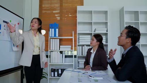 Business Presentation in Modern Office