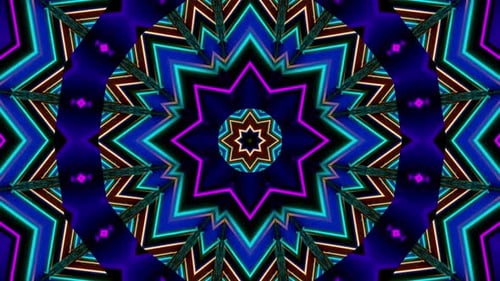 Prism Star Neon Glow Beautiful Retro Vj Loop