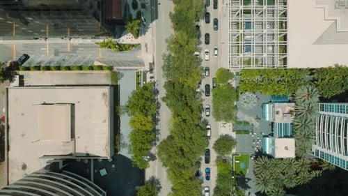 Aerial View of Cars on City Street