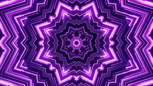 Abstract Purple Neon Star Pattern Tunnel Background Loop
