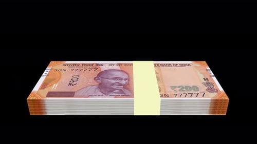 Animation de la monnaie indienne de 200 roupies