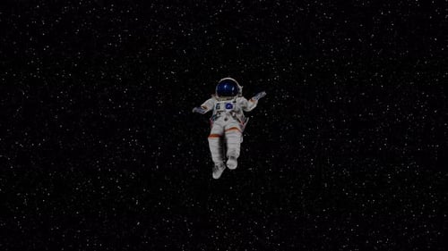 Astronaut Floating Away in Deep Space