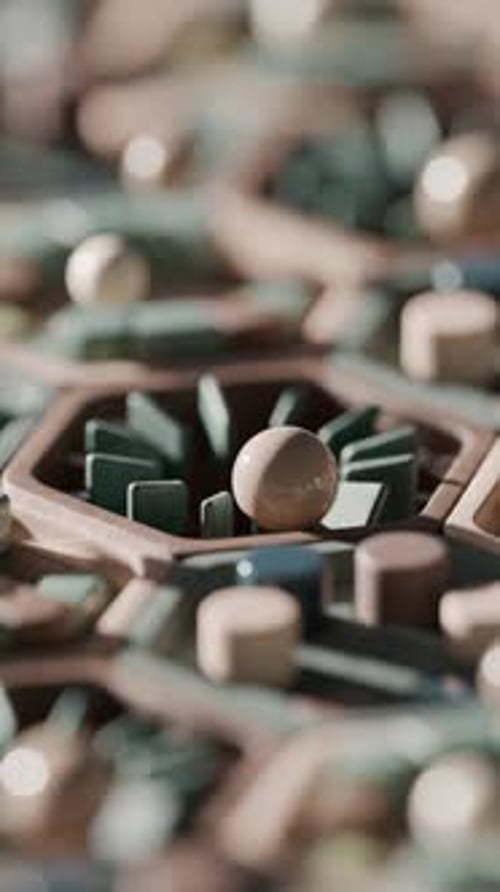 3D Isometric Hexagons and Spheres Animation