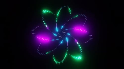 Vibrant Neon Petal Design Abstract Loop
