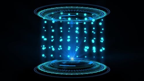 Blaues Doppelhologramm HUD Circle Interfaces