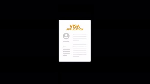 Flat Design Visa Application Form Filling Animation