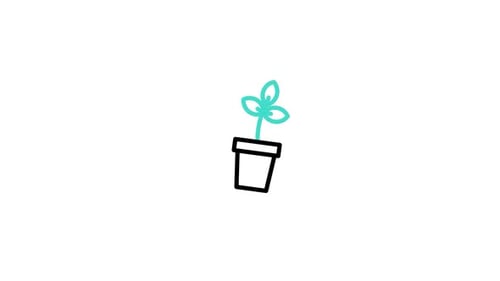 Minimalist Line Art Plant Growth Animation