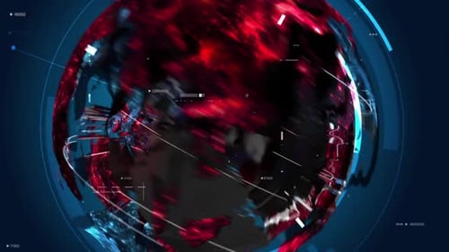 animation of a globe network connected system
