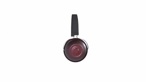 3D Animated Headphones Rotating on White Background
